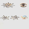 Modern flower crystal large black framed ceiling fan with sleek radiating blades in white and multicolored finishes