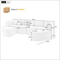 Modern grey modular sectional sofa bed featuring white fabric curved-end modules and multiple cushions for comfort