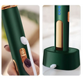 Modern home bedroom electric mosquito swatter with deep green rose gold body and glowing blue mesh for effective use