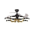 Black and gold modern nordic stealth ceiling fan with integrated led lights for efficient ambient lighting