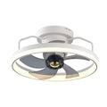 Modern simple fashion living room ceiling fan with integrated led lighting and dark gray blades in white finish