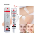 Silver tube of iboucanda moisturizing correcting cc cream labeled 2 light with cherry leaf design for natural radiance and centella asiatica