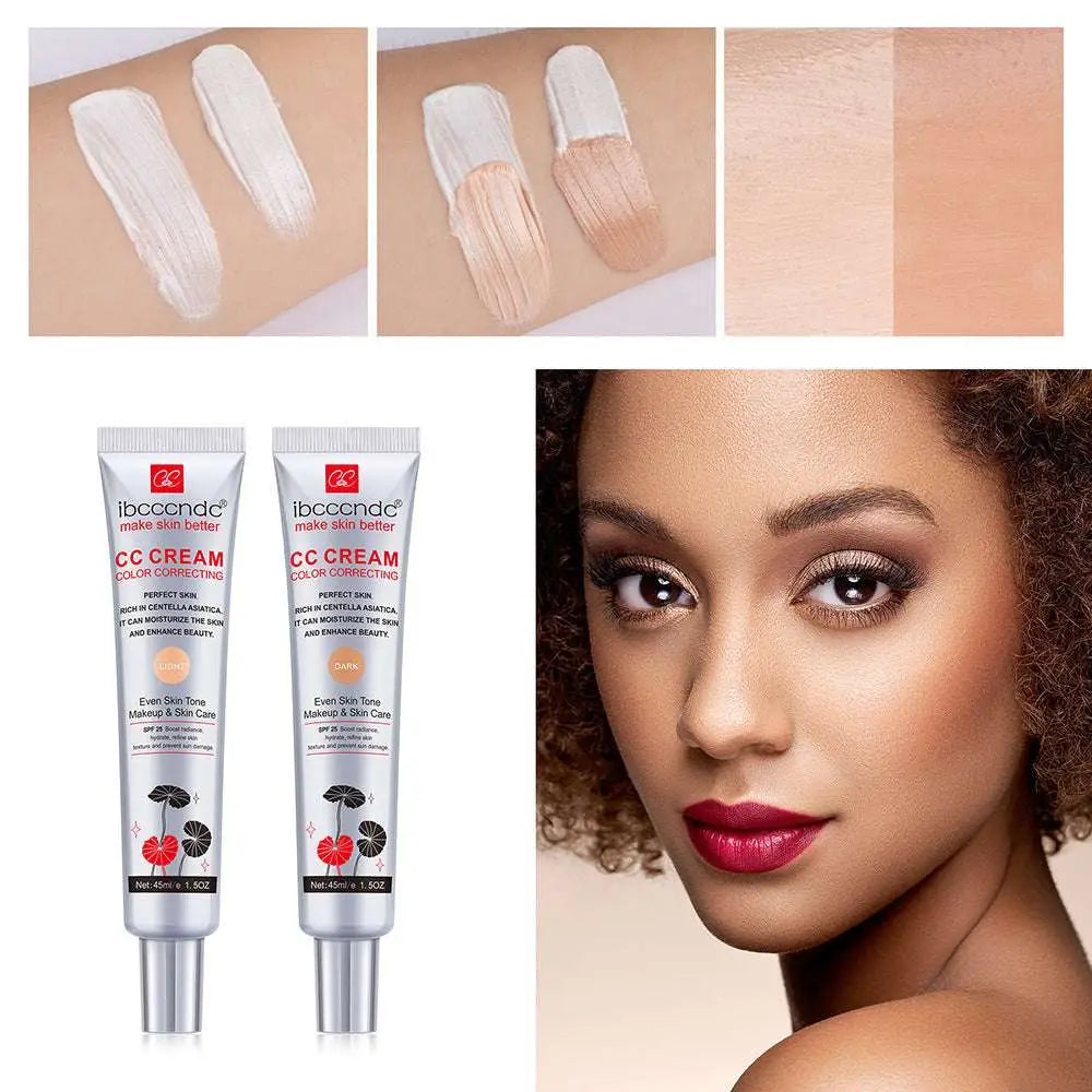 Silver tube of ibccncd moisturizing correcting cc cream with centella asiatica for natural radiance and perfect skin color correcting
