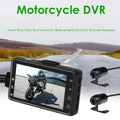 Black motorcycle hd driving recorder with dual waterproof lens and secure mounting for front and rear ride recording