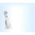 White handheld mr201wq led photon skin rejuvenation beauty device with silver circular head and digital display on handle