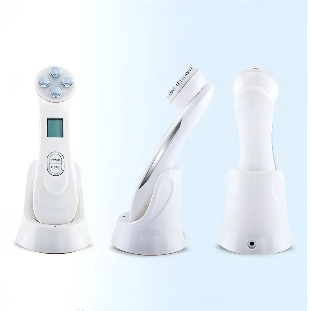 White plastic mr201wq led photon skin rejuvenation beauty device with four led lights and digital display