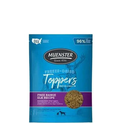 Muenster Freeze - Dried Toppers Free Range Elk Recipe for Dogs 8 oz Package - Royalessencelux