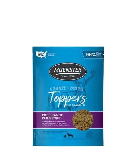 Muenster Freeze - Dried Toppers Free Range Elk Recipe for Dogs 8 oz Package - Royalessencelux