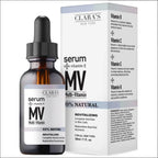 Clara new york multi vitamin facial serum in dark amber glass dropper bottle for resilient skin clean beauty use