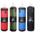 Multicolor boxing hanging sanda hollow sandbag set with red green blue and black bags featuring white chinese characters
