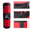 Red and black boxing hanging sanda hollow sandbag with white Chinese character design for martial arts training