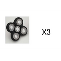 Black five-blade shaving head assembly for multifunctional electric shaver with rotary precision heads and versatile grooming