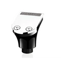 Silver and black multifunctional electric shaver with rotary precision heads designed for versatile grooming