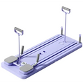 Purple plastic multifunctional household abdominal fitness board with gray padded footrests and handlebars for exercise