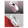 Pink and white ergonomic neck massager with multifunctional massage remote and sleek silicone material design