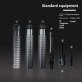 Black textured tungsten steel multifunctional self-defense stick with extendable handle and built-in knife