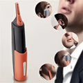 Orange and black multifunctional shaving machine with ergonomic design and full-size trimmer head for nose hair trimming