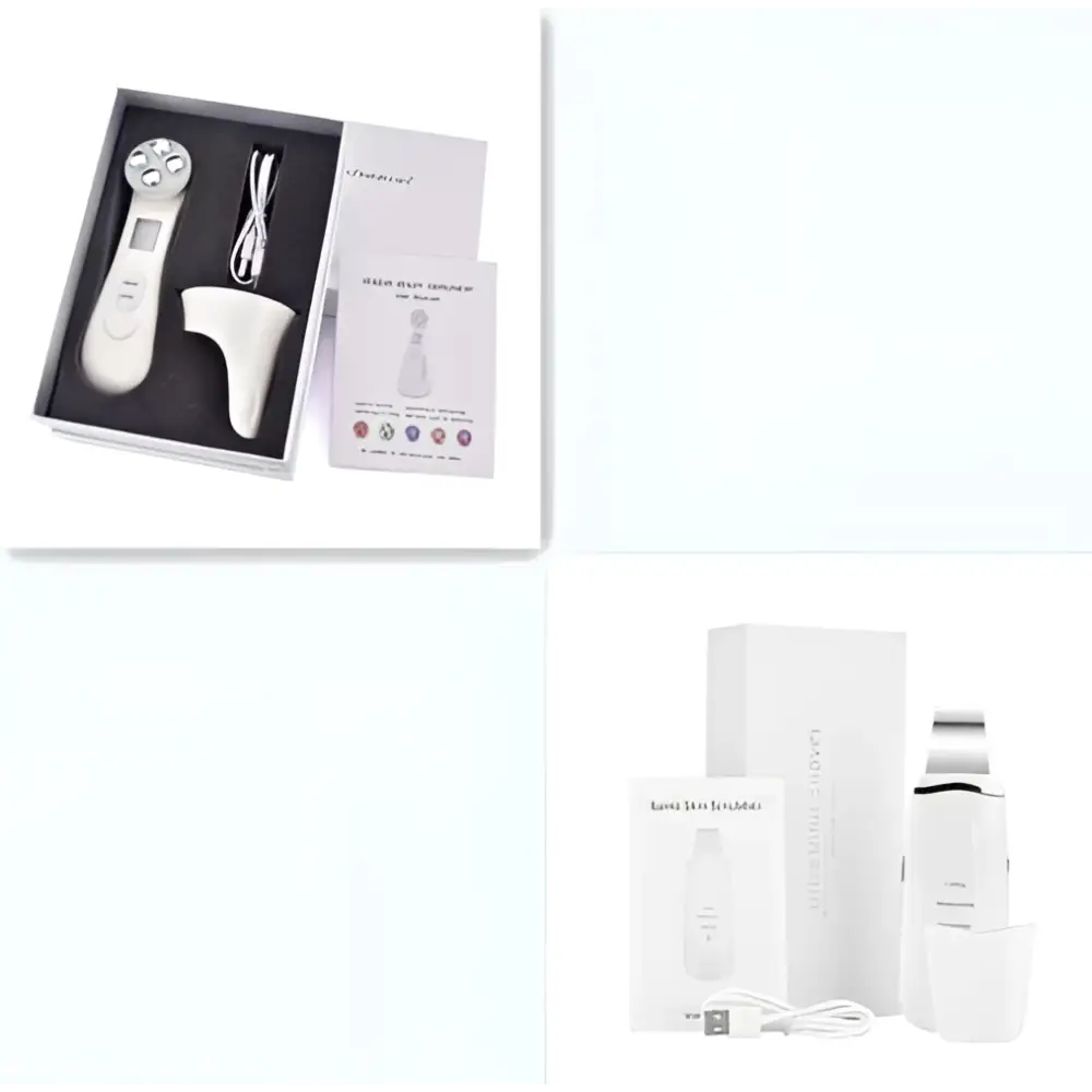 White multifunctional skin rejuvenation care instrument with sleek ergonomic design and metallic accents for effective skin rejuvenation