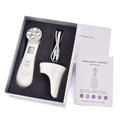 White multifunctional skin rejuvenation care instrument with four circular heads and digital display for effective skin rejuvenation