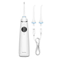 White nicefeel multifunctional water toothpick electric oral irrigator with sleek ergonomic design and two interchangeable nozzles