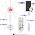 White remote control with colorful buttons for music sync rgbic firework led strip with color changing features