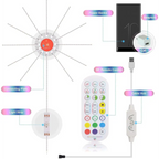 White remote control with colorful buttons for music sync rgbic firework led strip with color changing features