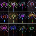 Colorful music sync rgbic firework led strip lights with radiant starburst patterns and a central hub design