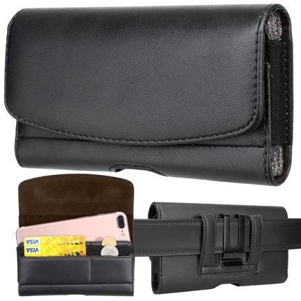 FZXSOGY Universal Horizontal Cell Phone Holster Case with Belt Clip Loops and Card Slots for Mobile Phone - XXXL - Royalessencelux