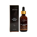 Nad recovery eelhoe facial fluid anti-aging serum in an amber glass bottle with gold cap and black dropper next to dark brown box