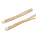 Two natural light beige neem twigs with tapered ends for effective natural miswak tooth cleaning stick use