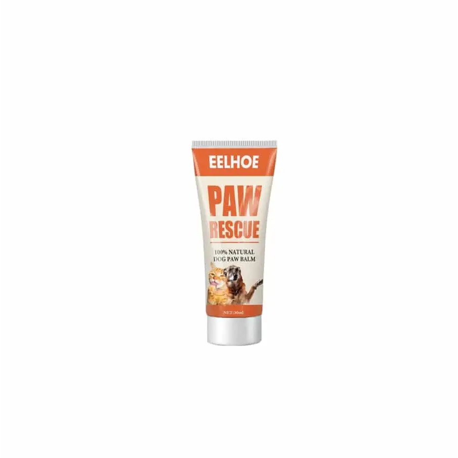 Eelhoe paw rescue natural dog paw balm in orange white tube for natural pet foot care to relieve cracking and protect claws
