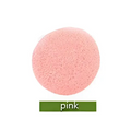 Pink round shap konjac sponge face cleaning puff made from natural material for gentle facial cleansing