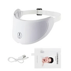 White plastic neck anti-wrinkle mask massager with soft curved design and adjustable strap for luxury women’s fashion care
