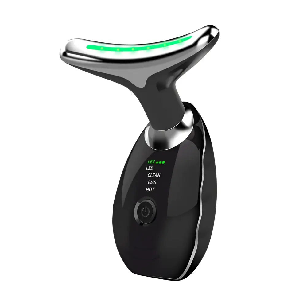 Black and silver facial slimming wrinkle remover with glowing green led strip for beauty device led treatment