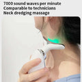White and silver neck face beauty device led wrinkle remover with glowing green light for wrinkle treatment