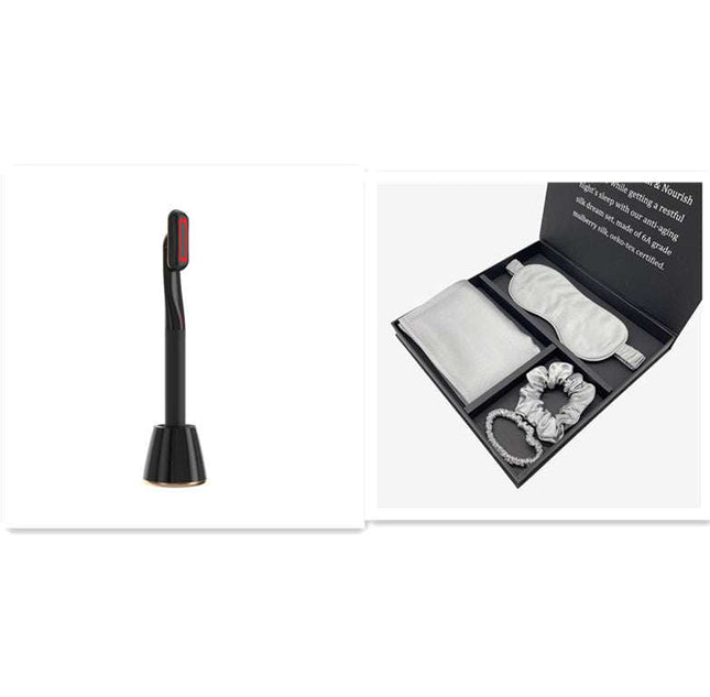 New Upgraded 360 Degrees Rotary Eye Massage Therapeutic Warmth Face Massage Red LED Light 5 - in - 1 Skincare Tool Wand - Royalessencelux