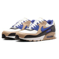 Beige and royal blue nike air max 90 gtx mens shoes size 8.5 with white laces black accents and visible air cushioning unit