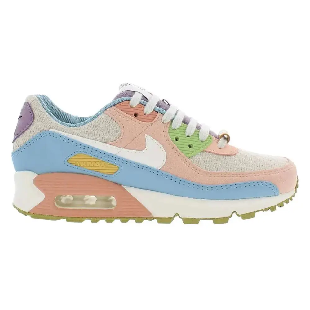 Nike air max 90 pastel womens shoes size 10 with peach light blue green and lavender woven textile and suede panels