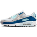 Light blue and gray nike air max 90 sneakers pure platinum with visible air unit in sole platinum white glacier design