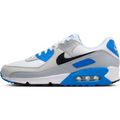 Nike Air Max 90 white photo blue sneaker with gray accents and visible air cushioning in heel size 10