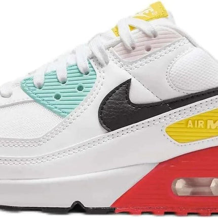 Nike Air Max 90 Womens Shoes (FZ3622 - 100 White/Pink Foam/Bright Crimson/Black) Size 9 - Royalessencelux
