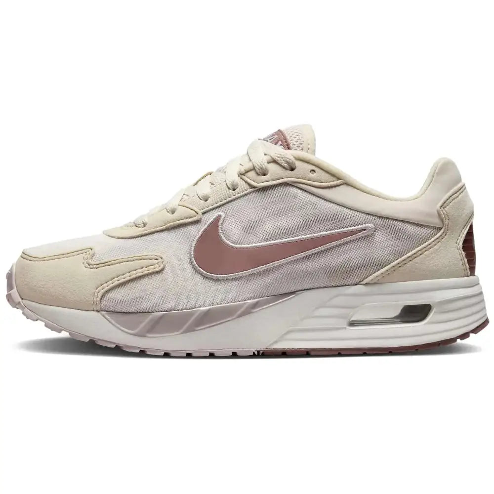 Nike air max solo womens shoes in phantom smoky mauve with beige and rose gold mesh and suede upper and visible air unit