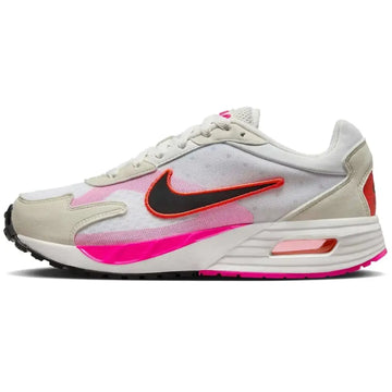 Nike air max solo womens shoes white pink size 7.5 featuring white beige vibrant pink with black swoosh outlined orange