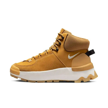 Tan suede and textile nike city classic boot wheat dq5601 high-top sneaker with white midsole and gum outsole size 8
