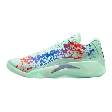 Nike Jordan Zion 3 mint splatter size 12 basketball shoe with vibrant mint green multicolored abstract design and modern silhouette