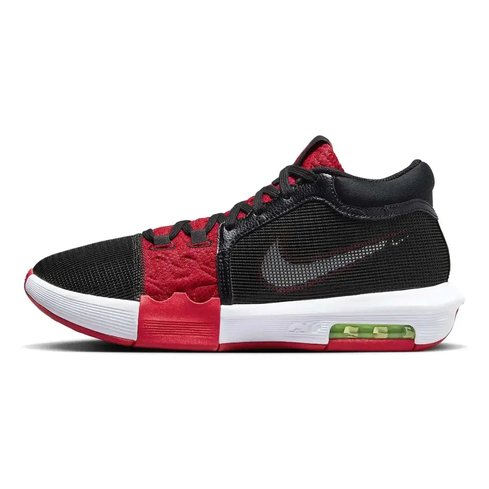 Nike lebron witness viii basketball shoes size 10.5 in black and red with mesh upper, visible air unit, and white midsole