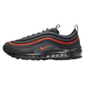 Nike mens gymnastics shoes black with vibrant orange accents and visible air unit for enhanced performance