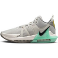 Nike mens sneaker light bone lebron 20 basketball shoe with gray and mint green mesh upper black swoosh and air cushioning