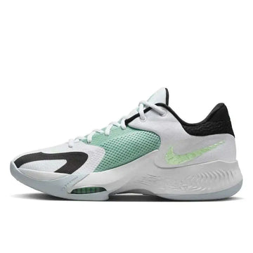 Nike mens Zoom Freak 4 basketball shoes white mint with black accents designed for performance and style