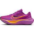Purple nike womens running shoes hyper violet 5 with vibrant orange swoosh and matching laces designed for running